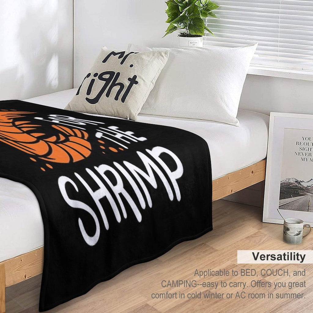 Shrimp Seafood Plush Throw Blanket