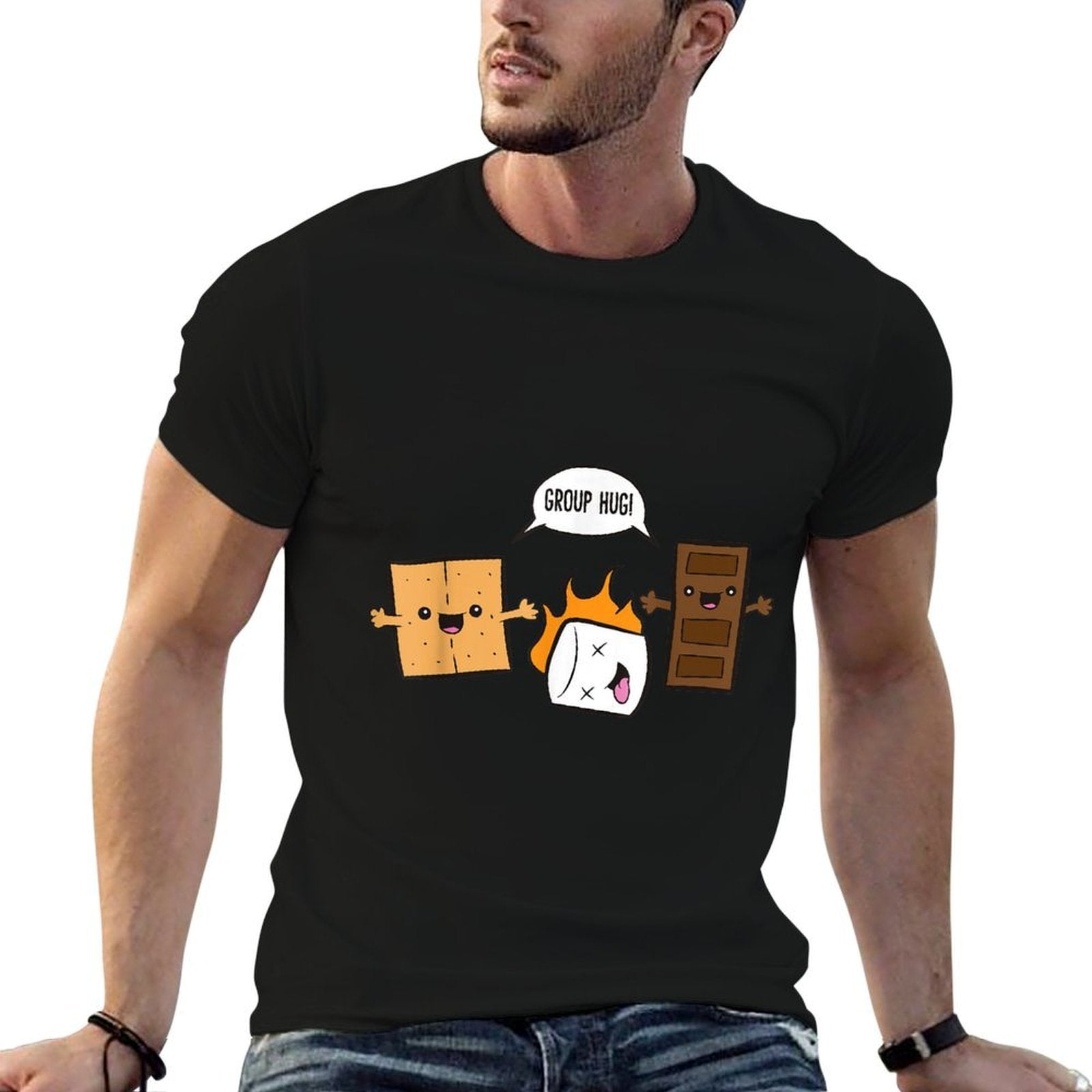 Group Hug Camping Campfire Chocolate Marshmallow SMores  Vintage-inspired T-Shirt