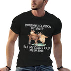 Funny Goat Tee for Crazy People Who Speak with Goats  Oversized Silhouette T-Shirt