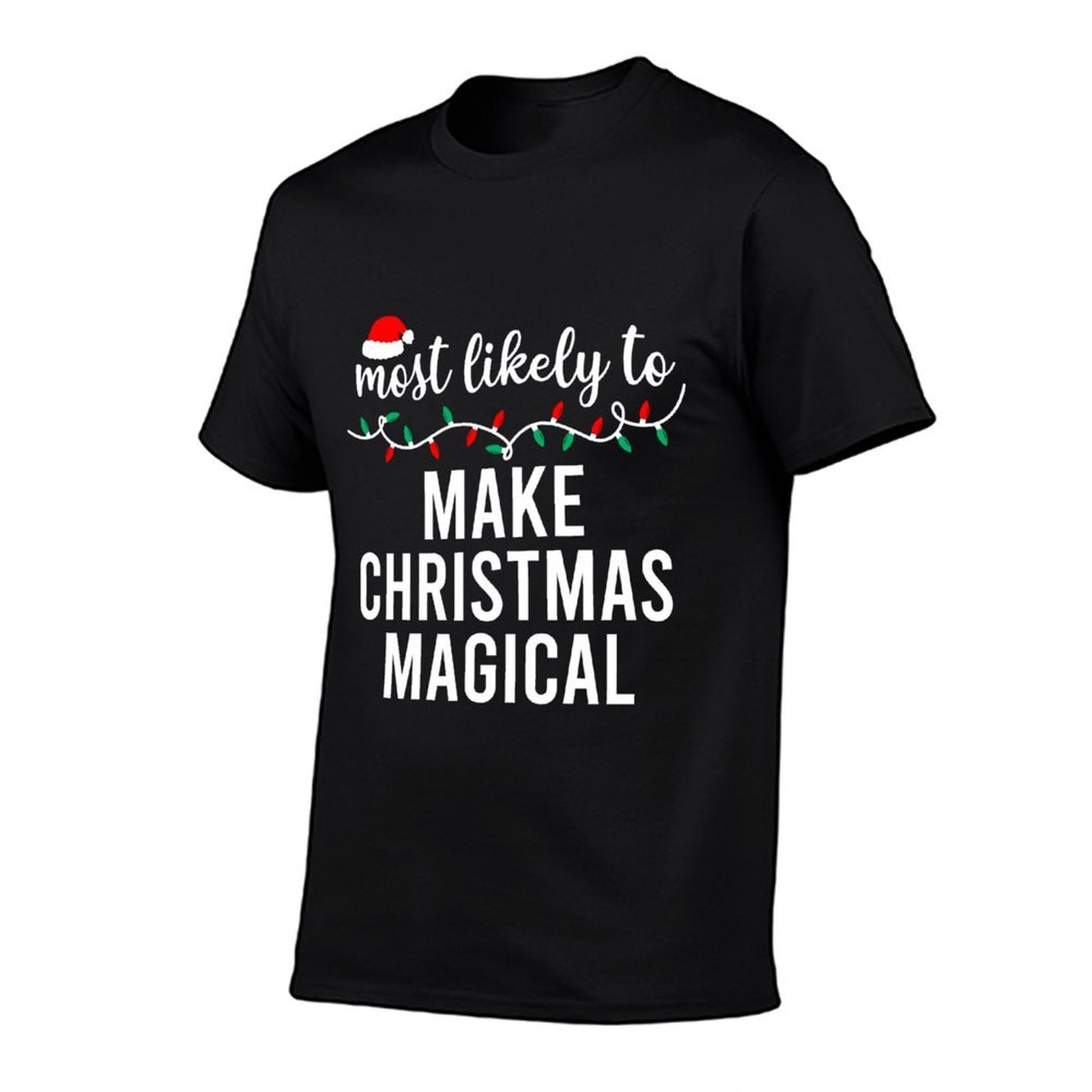 Most Likely to Christmas Matching Family Pajamas Funny  Oversized Silhouette T-Shirt