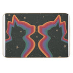 Rainbow Cats, Cosmic Space Stars Art  Pet-Safe Bath Mat