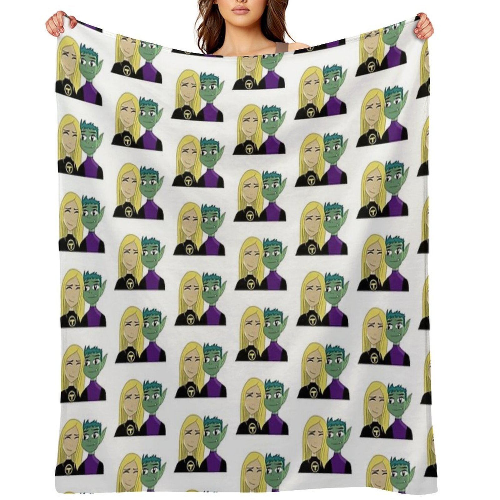 Beast Boy And Terra Easy Care Throw Blanket