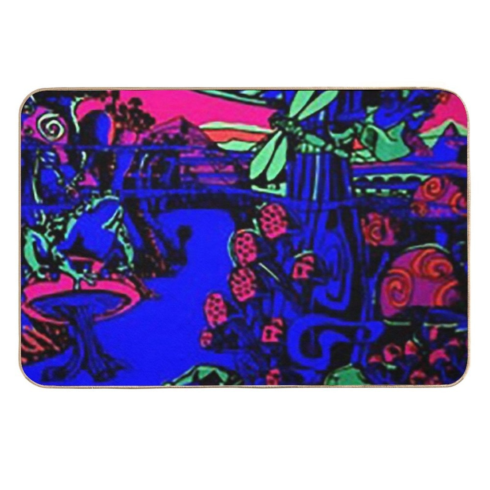 Trippy Black Light  Fade-Resistant Bath Mat