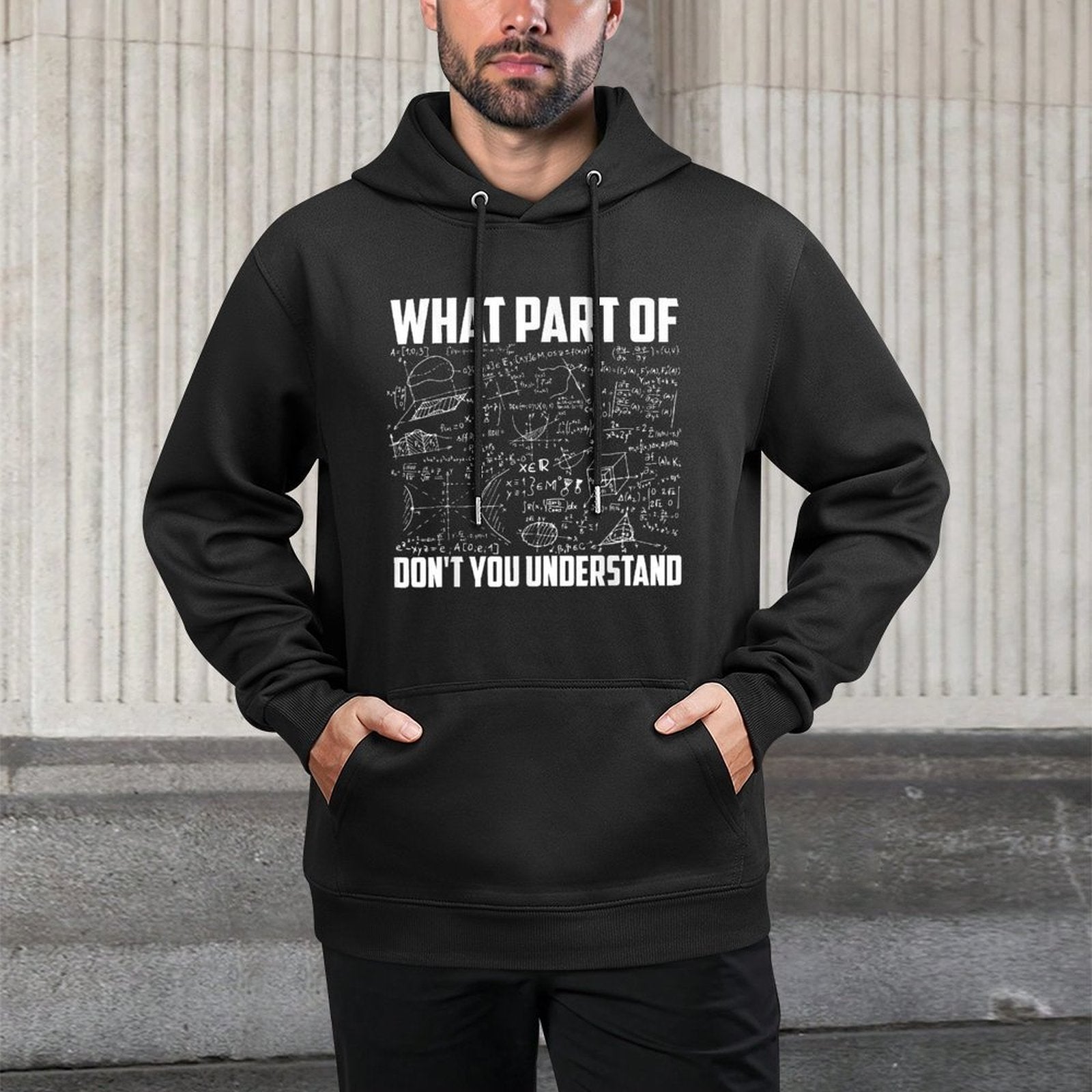What Part Of Don&#39;t You Understand  Funny Math Teacher Gift, Black, Small, Moisture-Wicking Hoodie