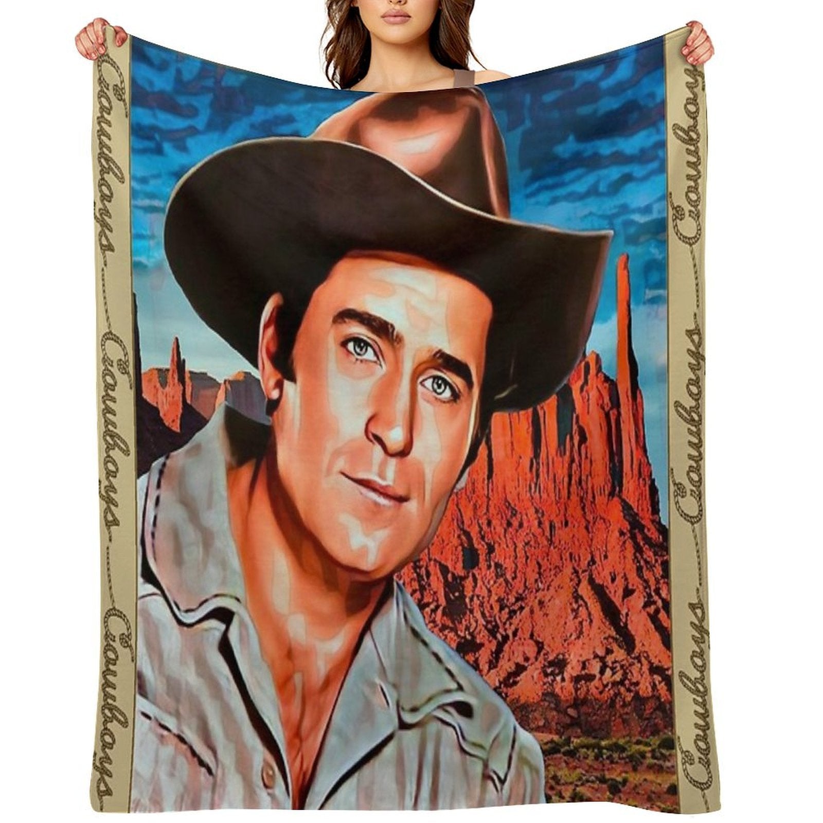 Clint Walker,Cheyenne Bodie 1960's TV Eco-conscious Throw Blanket
