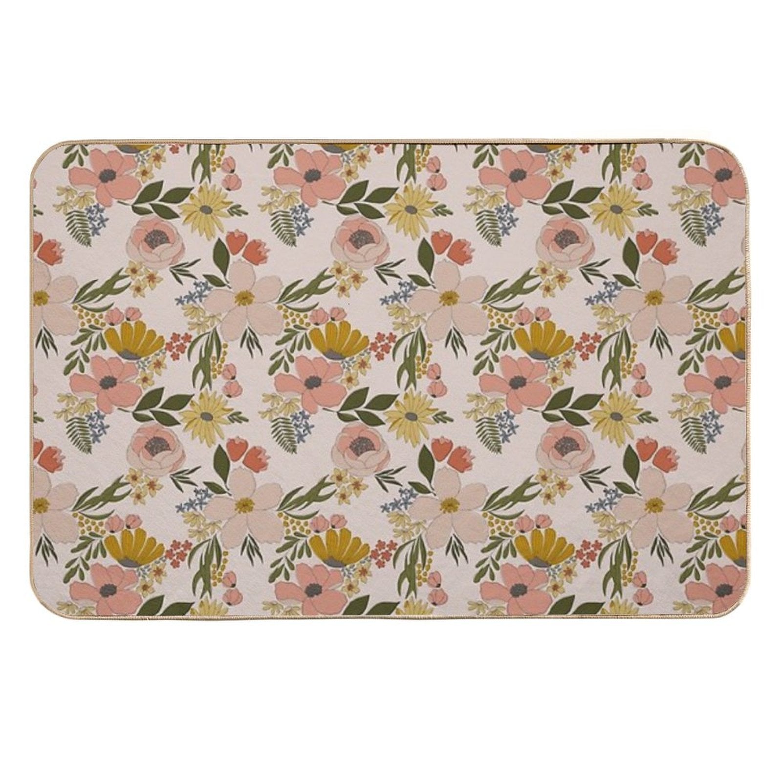 Beautiful Blossoms Floral Pattern  Anti-Trip Bath Mat