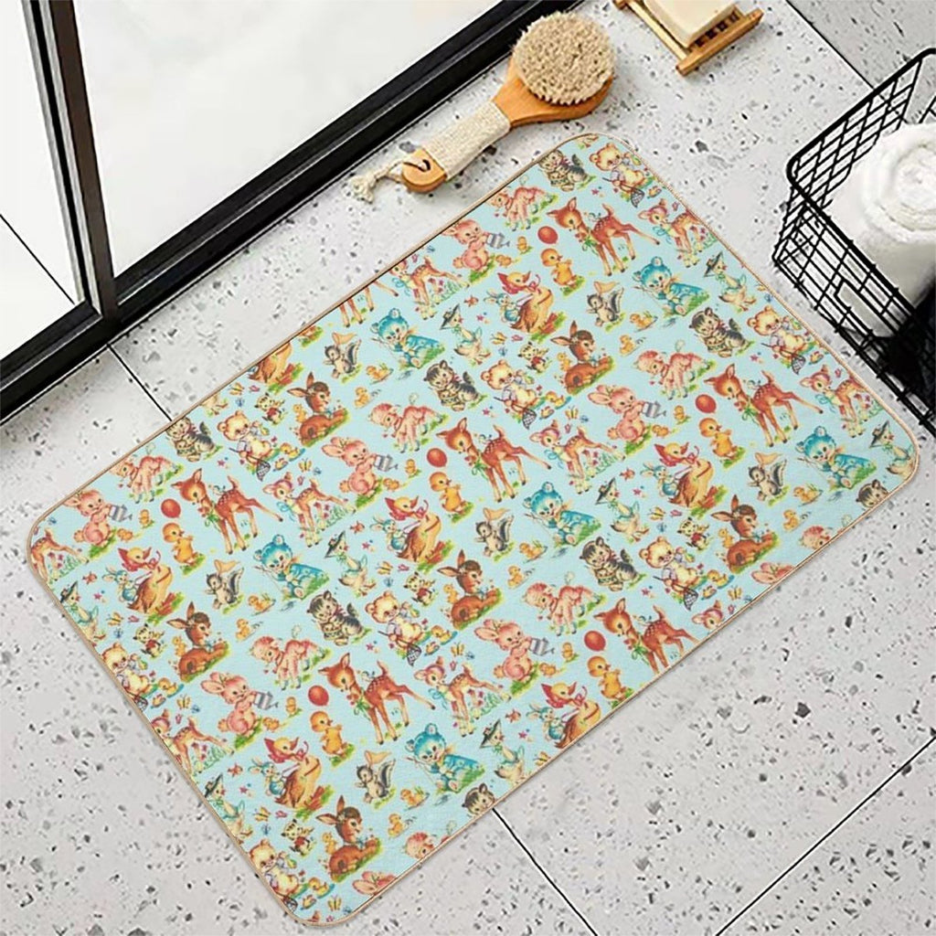 Kitsch Baby Animals  Rapid-Drying Bath Mat