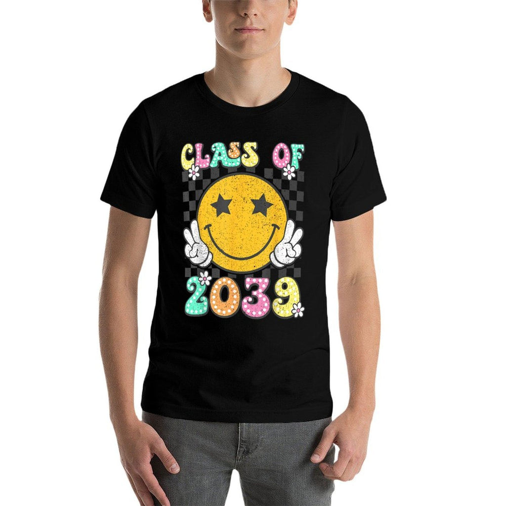 Class of 2039 Grow with Me Retro Kindergarten to Graduation  Tagless Design T-Shirt