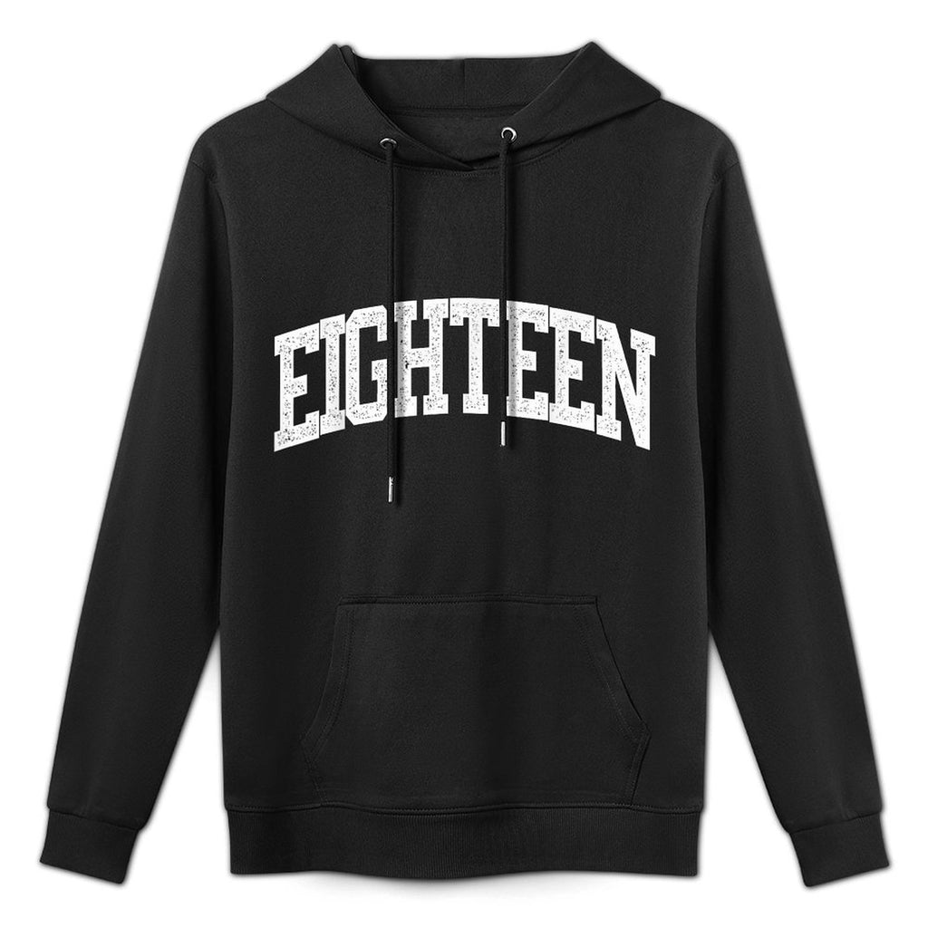 Eighteen Minimalist 18th Birthday Design 18-Year-Old Adjustable Hood Hoodie