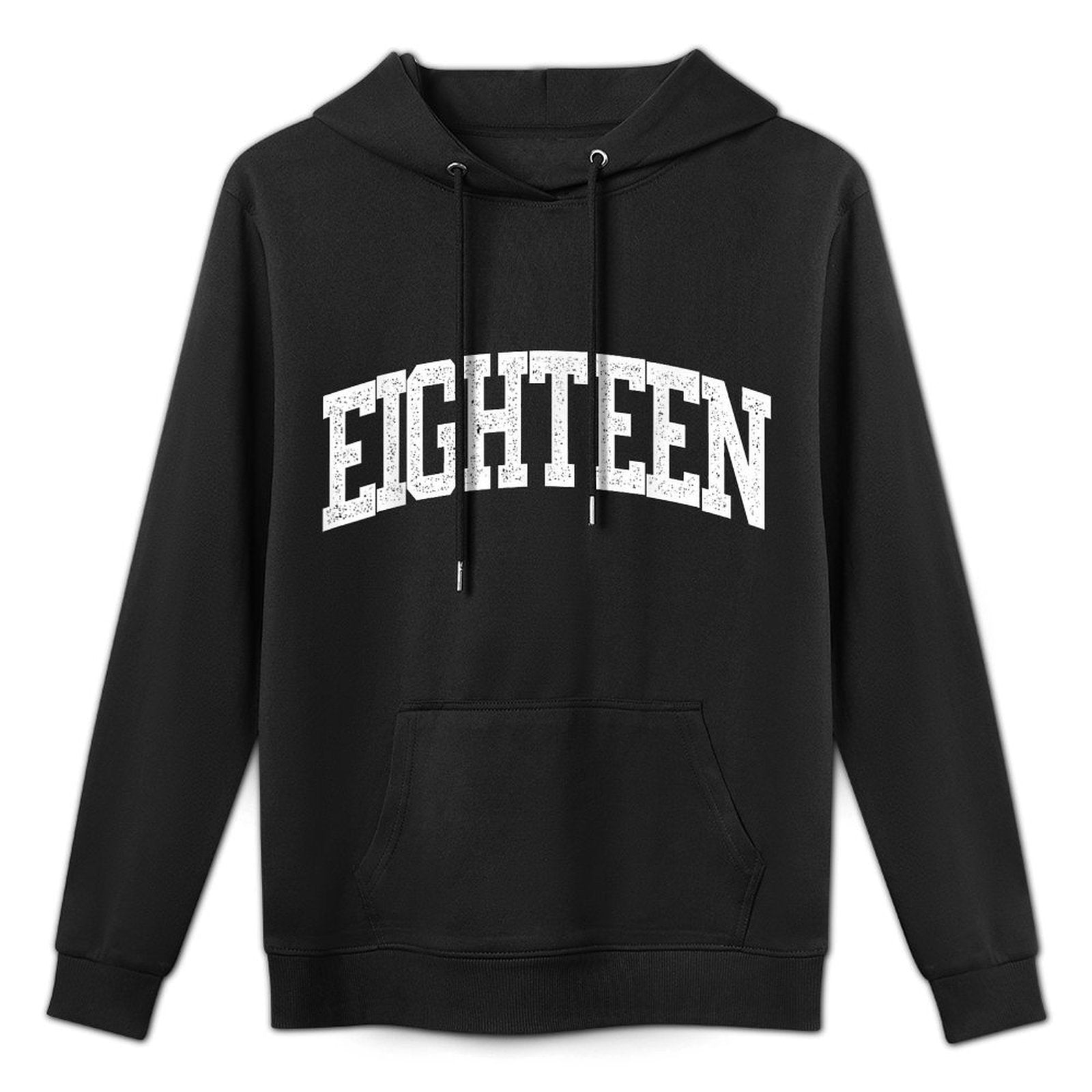 Eighteen Minimalist 18th Birthday Design 18-Year-Old Adjustable Hood Hoodie
