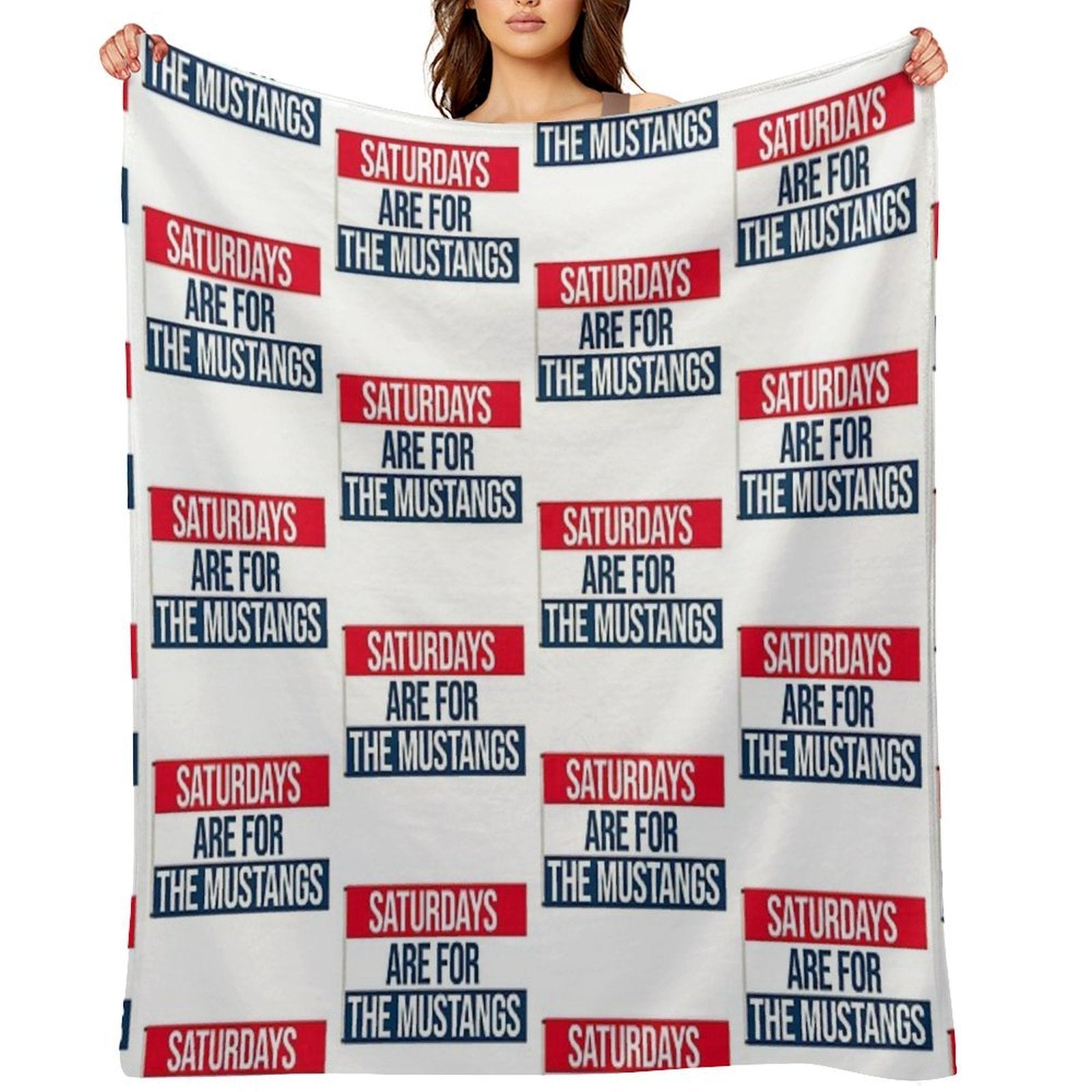 Saturdays Are for The Smu Mustangs Plush Throw Blanket