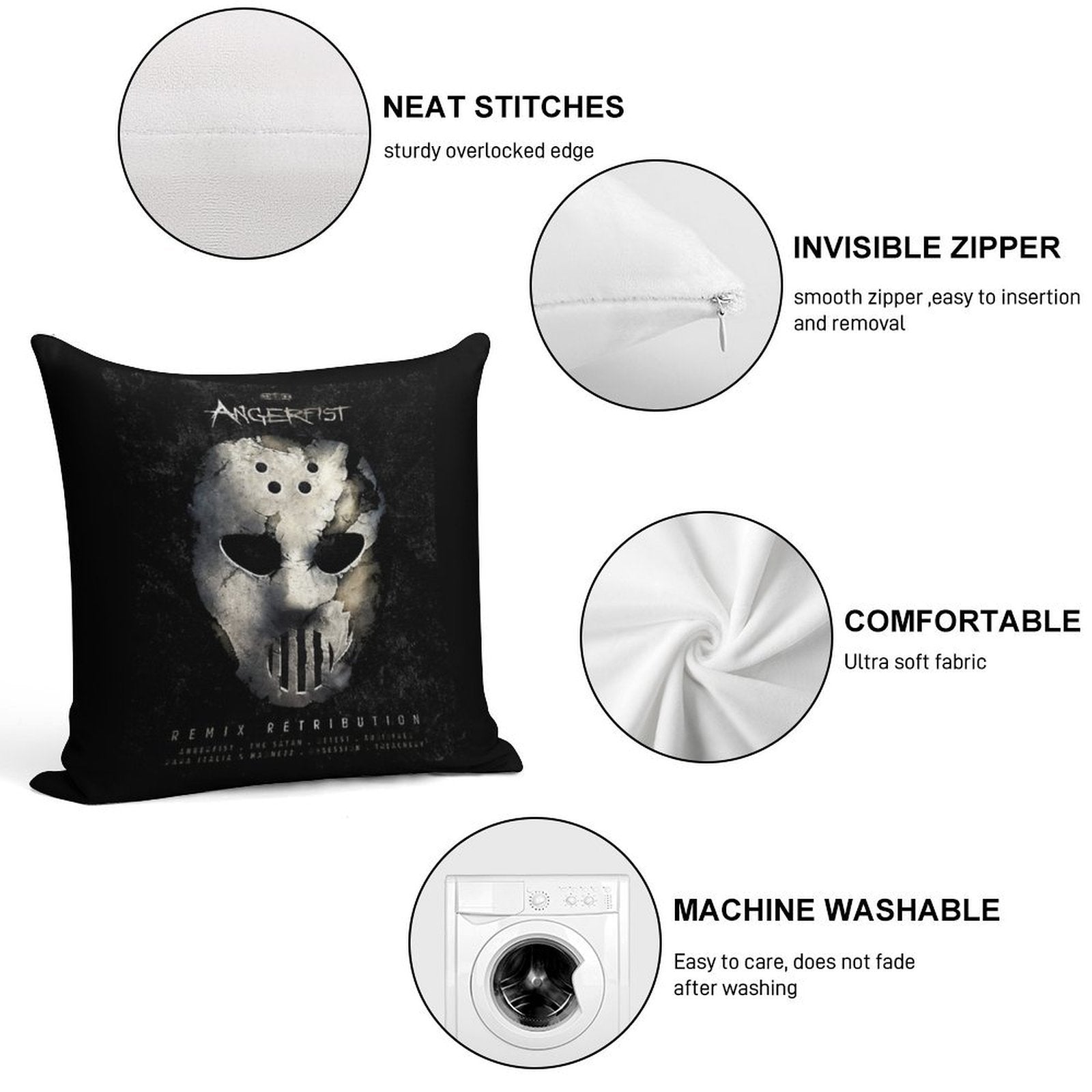 Angerfist Soft Ultra-Soft Texture Throw Pillow