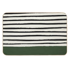 Forest Green X Stripes  Fade-Resistant Bath Mat