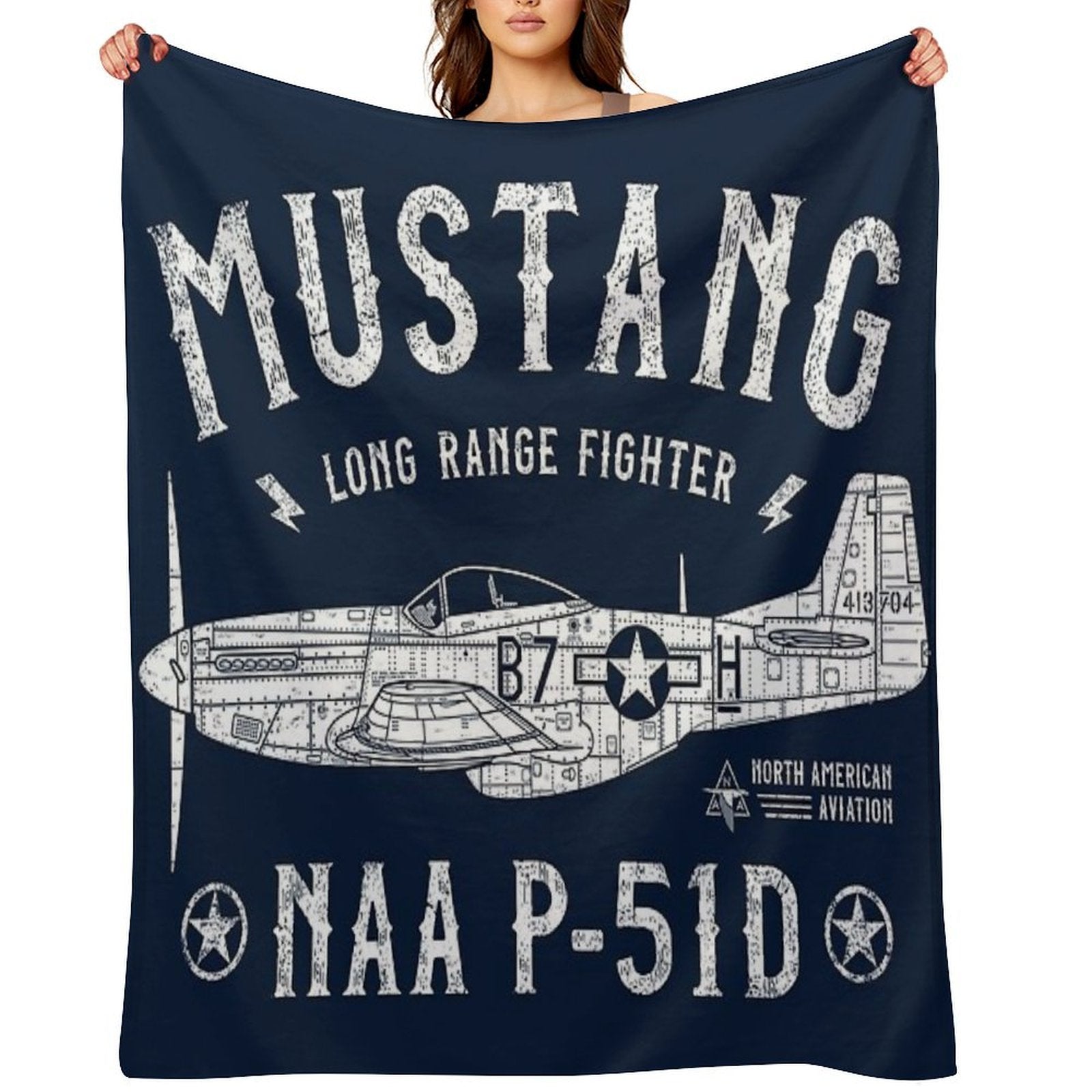 P-51 Mustang Premium Throw Blanket