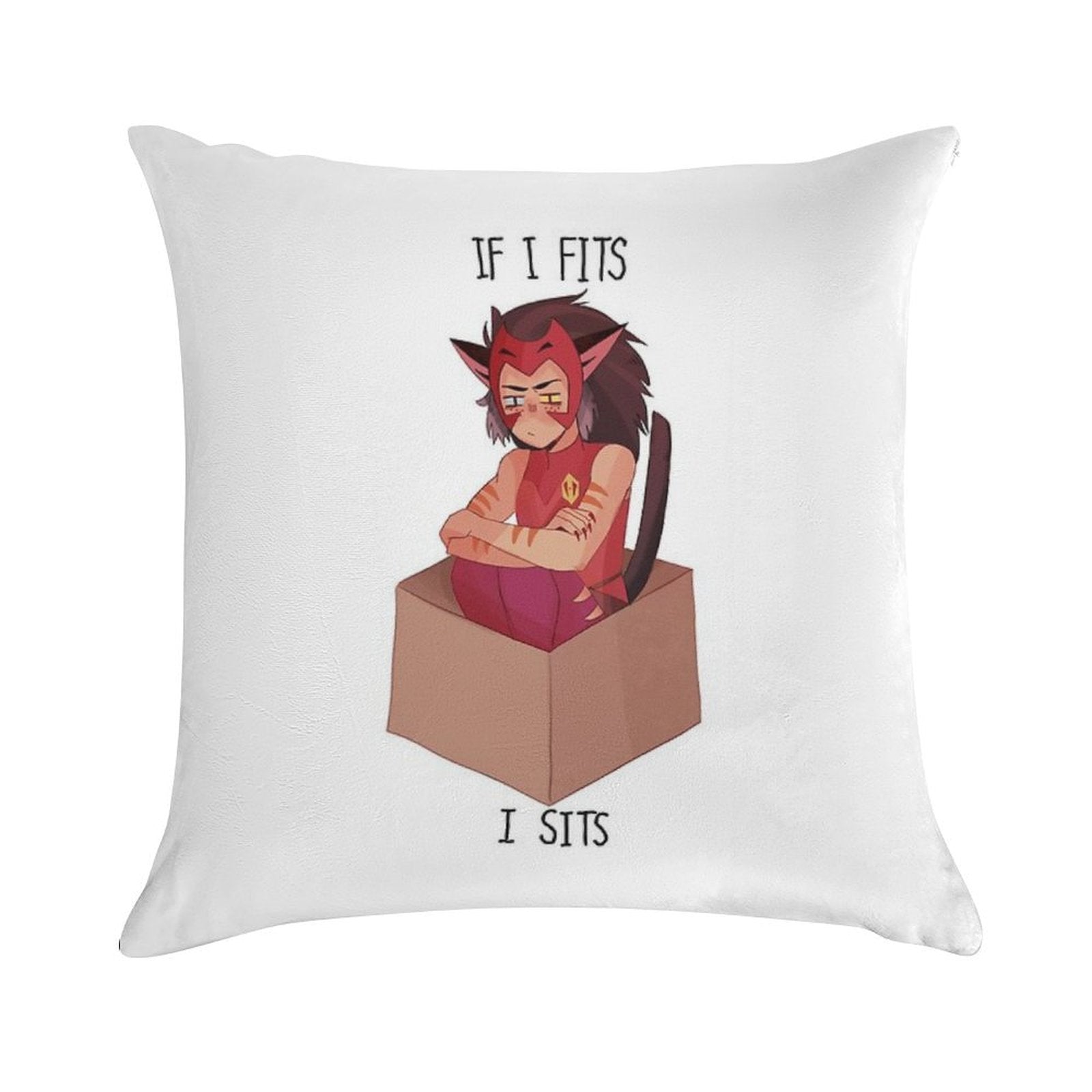 Catra - If I Fits I Sits Soft Warmth Comfort Throw Pillow