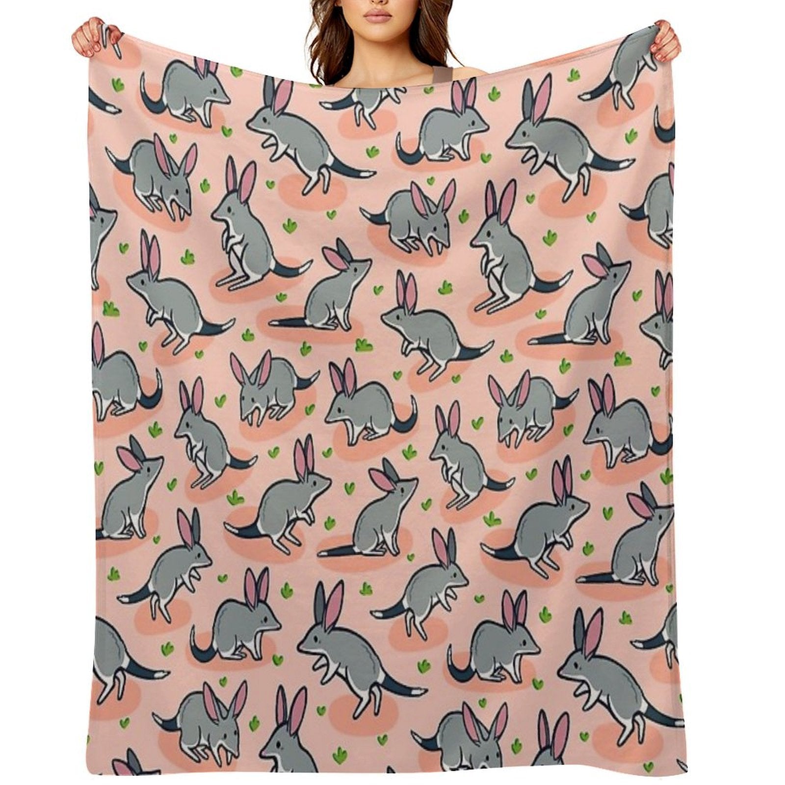Bouncing Bilbies Machine-washable Throw Blanket