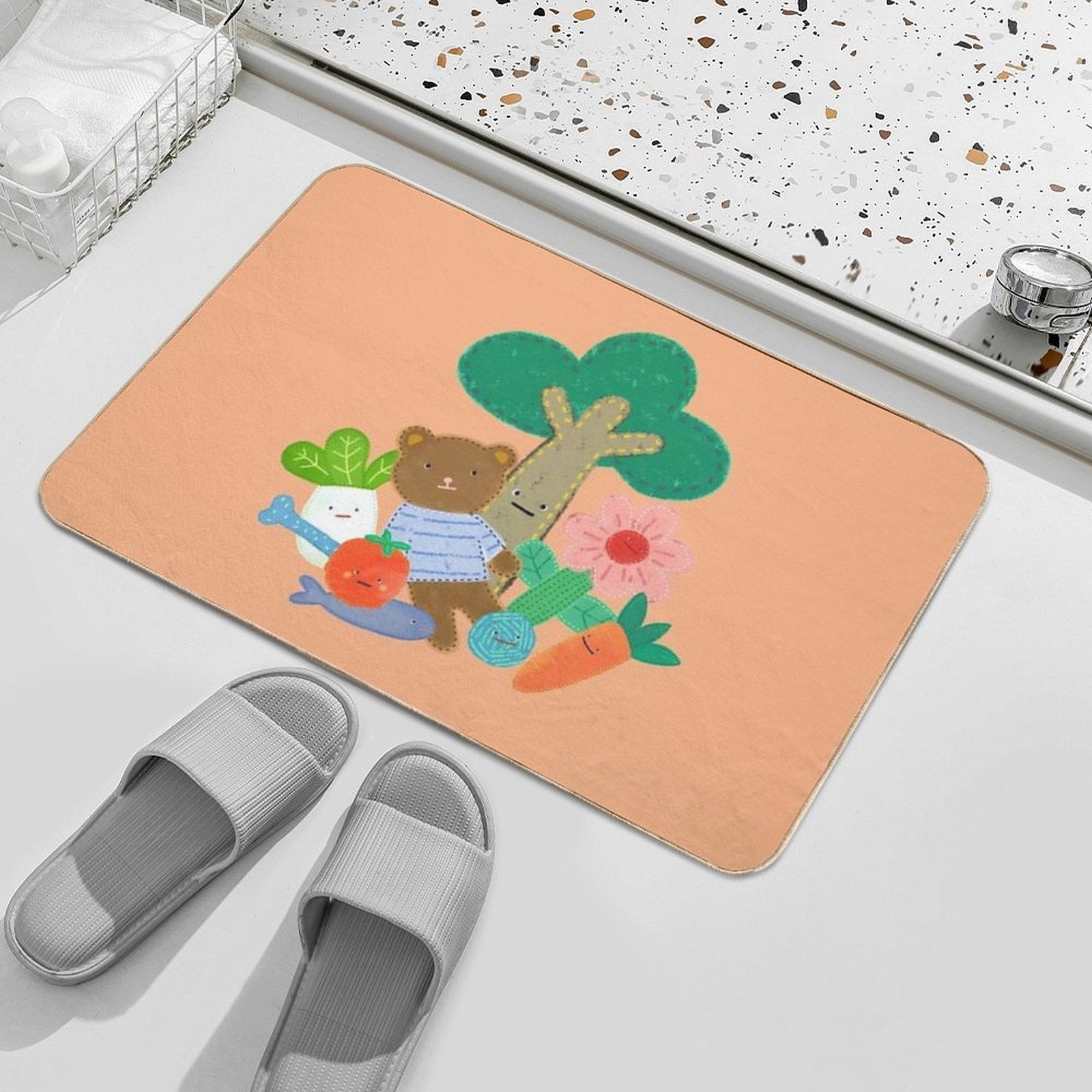 Critter & Carrot Crew Fun Under The Tree!  Fade-Resistant Bath Mat