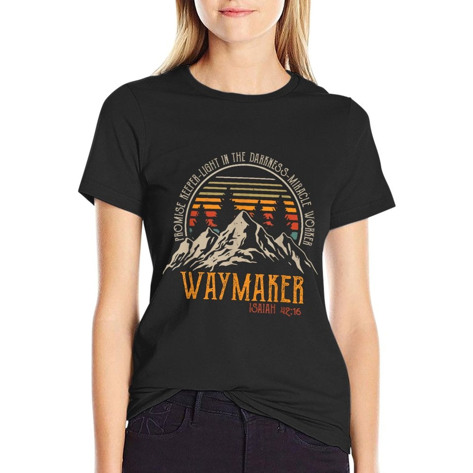 Waymaker Vintage Promise Keeper Miracle Worker Christian  Trendy Pattern T-Shirt