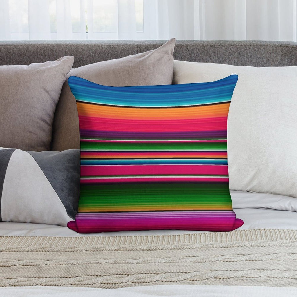 Mexican Blanket Striped Fiesta Serape Soft Skin-Friendly Throw Pillow