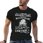 Im An August Girl I Was Born With My Heart On My Sleeve  Heathered Texture T-Shirt