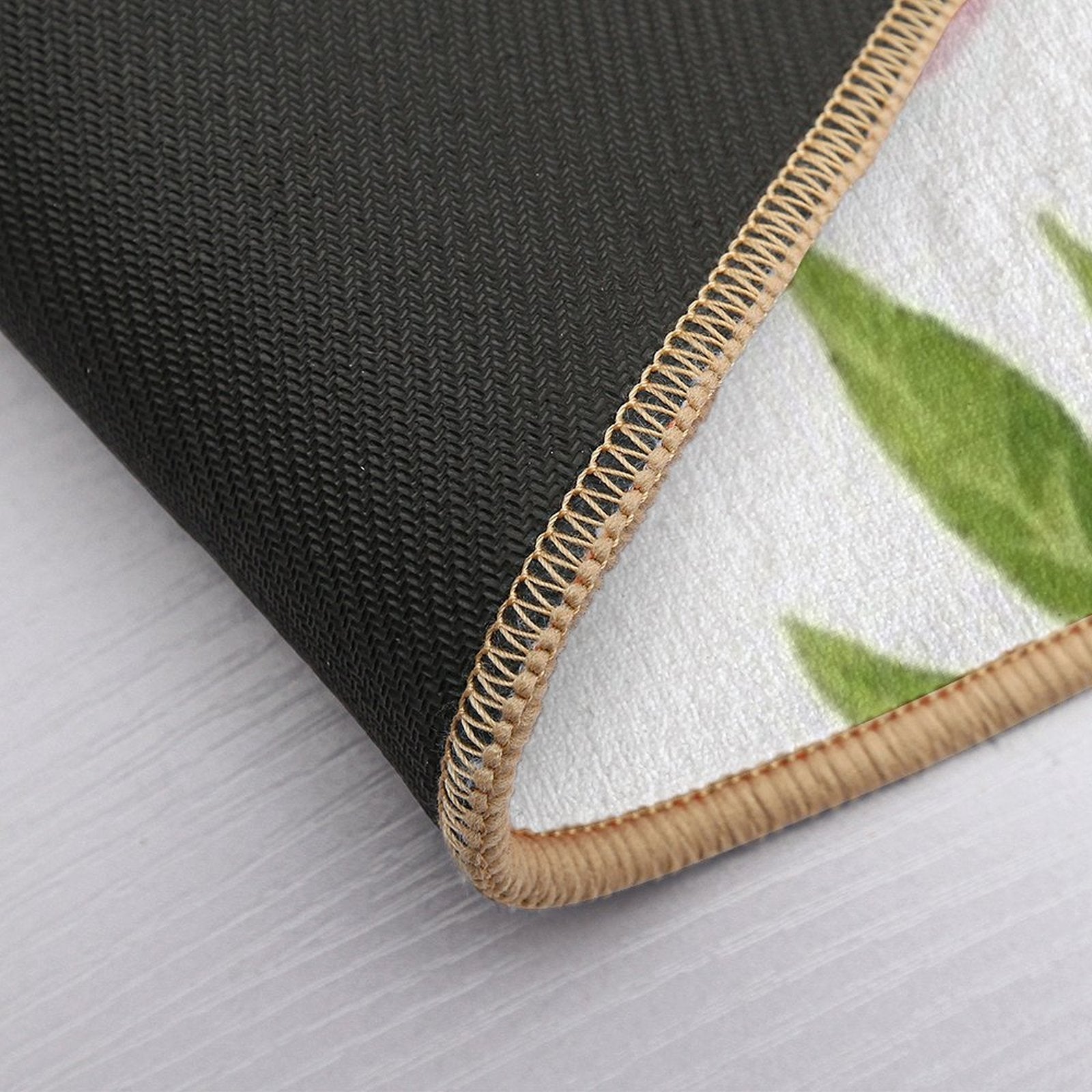 Beautiful Seamless Floral Flowers on White Background. Spring  Easy Maintenance Bath Mat