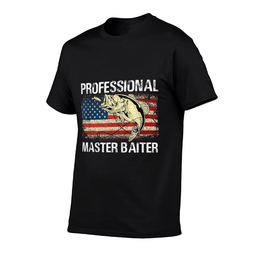 Professional Master Baiter Retro American Funny Fishing  Durable T-Shirt