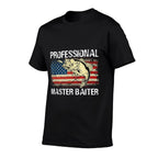 Professional Master Baiter Retro American Funny Fishing  Durable T-Shirt