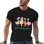 Just A Silly Goose Funny Goose Pun Humor for Animal Lovers  Stretchy T-Shirt
