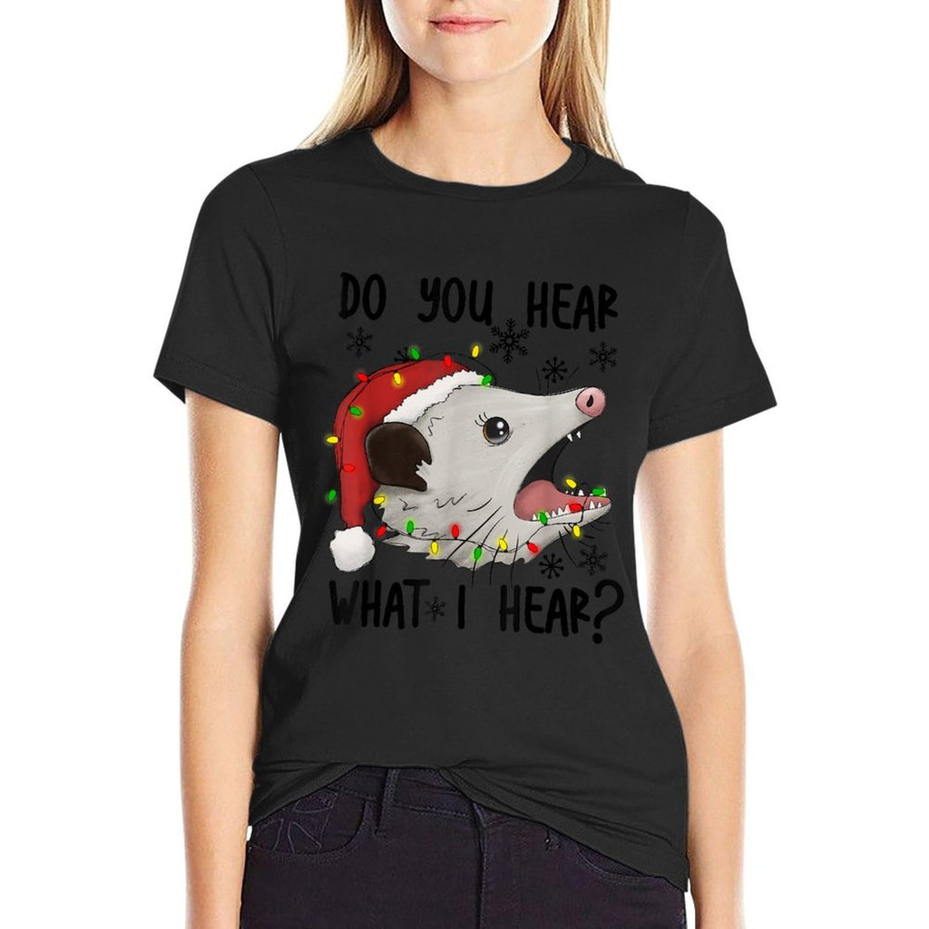 Do You Hear What I Hear, Opossum Christmas, Wild Animals  Relaxed-fit T-Shirt