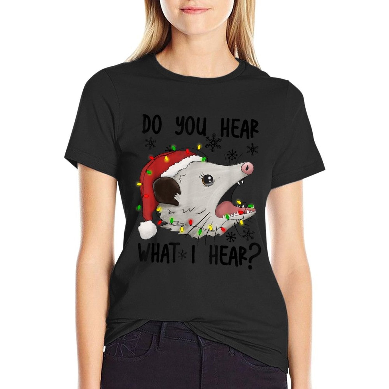 Do You Hear What I Hear, Opossum Christmas, Wild Animals  Relaxed-fit T-Shirt