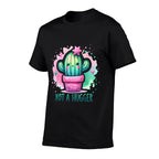 Not A Hugger Funny Vintage Cactus Cute Girl Women Sarcastic  Versatile T-Shirt