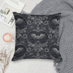 Gothic Halloween Lace - Bats - Black Soft Warmth Comfort Throw Pillow