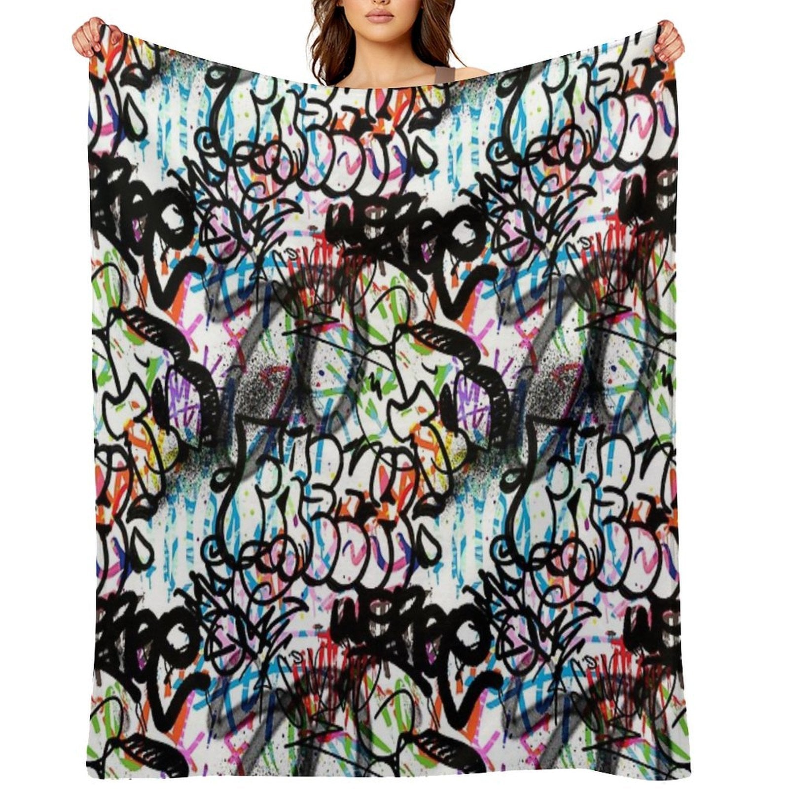 Graffiti Seamless Design. Urban Art. Comfort Throw Blanket