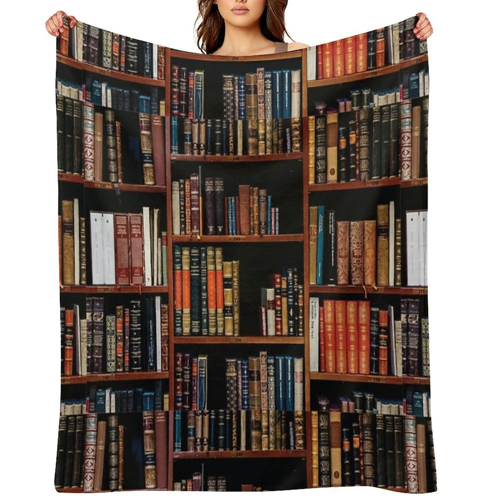 Full Bookshelf, Book And Reading Lovers Easy Care Throw Blanket