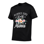 My Favorite People Call Me Mimi Floral Birthday Mimi, Small, Black  Summer-ready Fabric T-Shirt