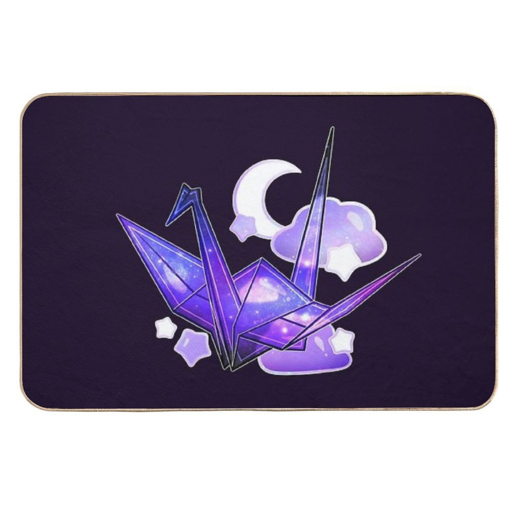 Night Sky Paper Crane  Absorbent Bath Mat