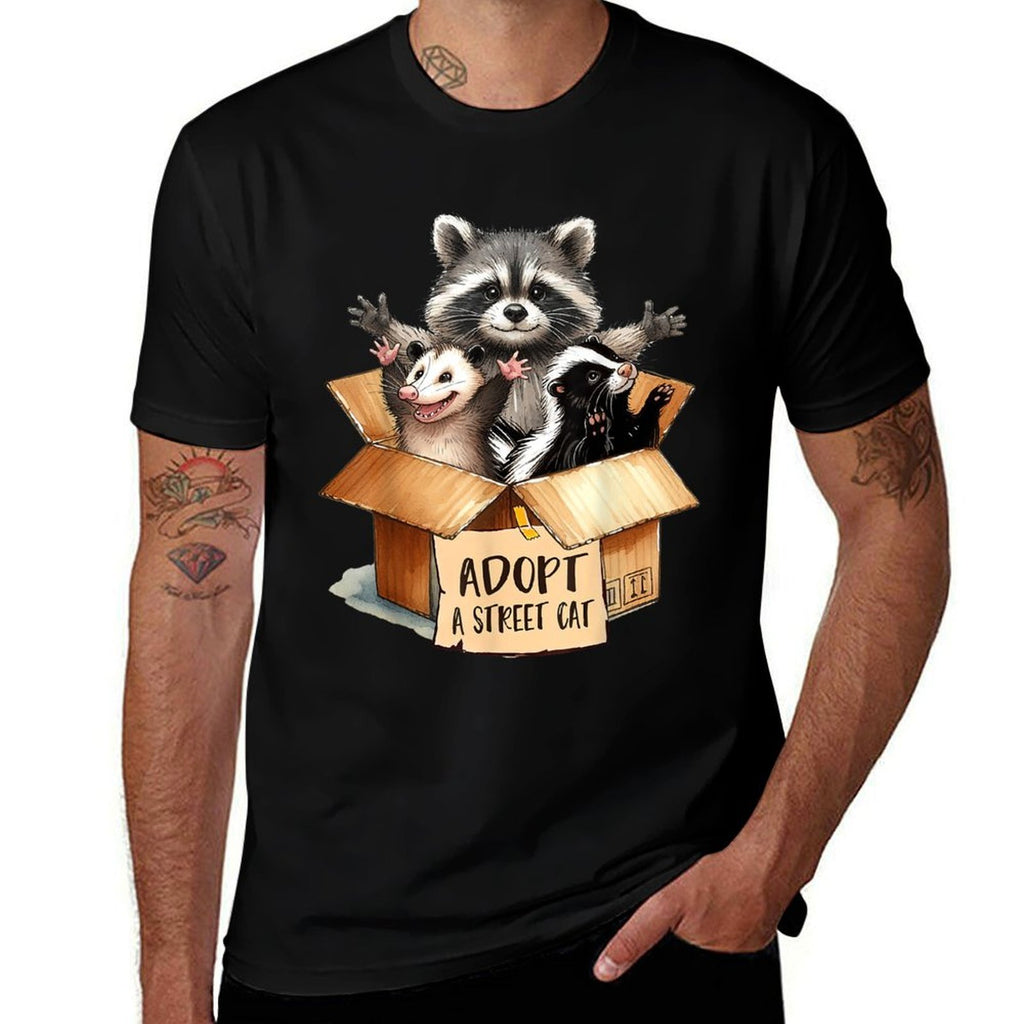 Team Trash Opossum Racoon Skunk Lover Adopt A Street Cat for Men Women  Summer-ready Fabric T-Shirt