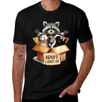 Team Trash Opossum Racoon Skunk Lover Adopt A Street Cat for Men Women  Summer-ready Fabric T-Shirt