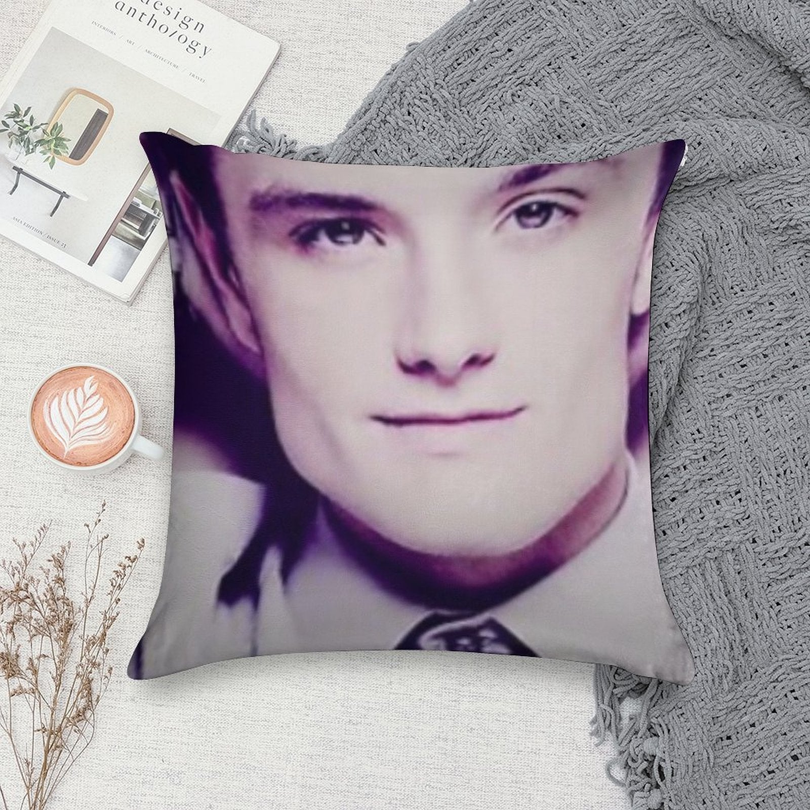 Josh Hutcherson Whistle Soft Shrink-Resistant Throw Pillow