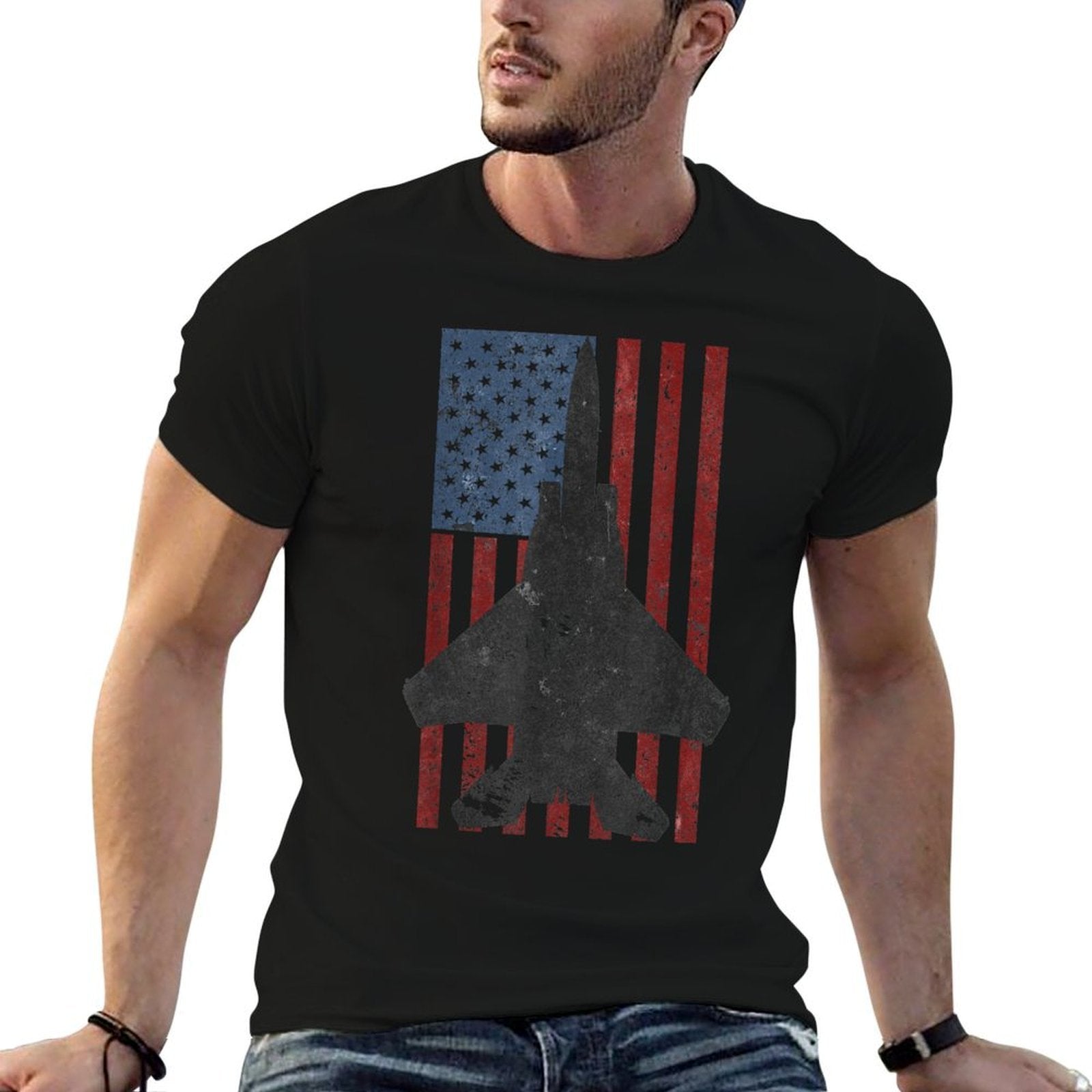 F-15 Eagle Jet Fighter Vintage Color American  Durable T-Shirt