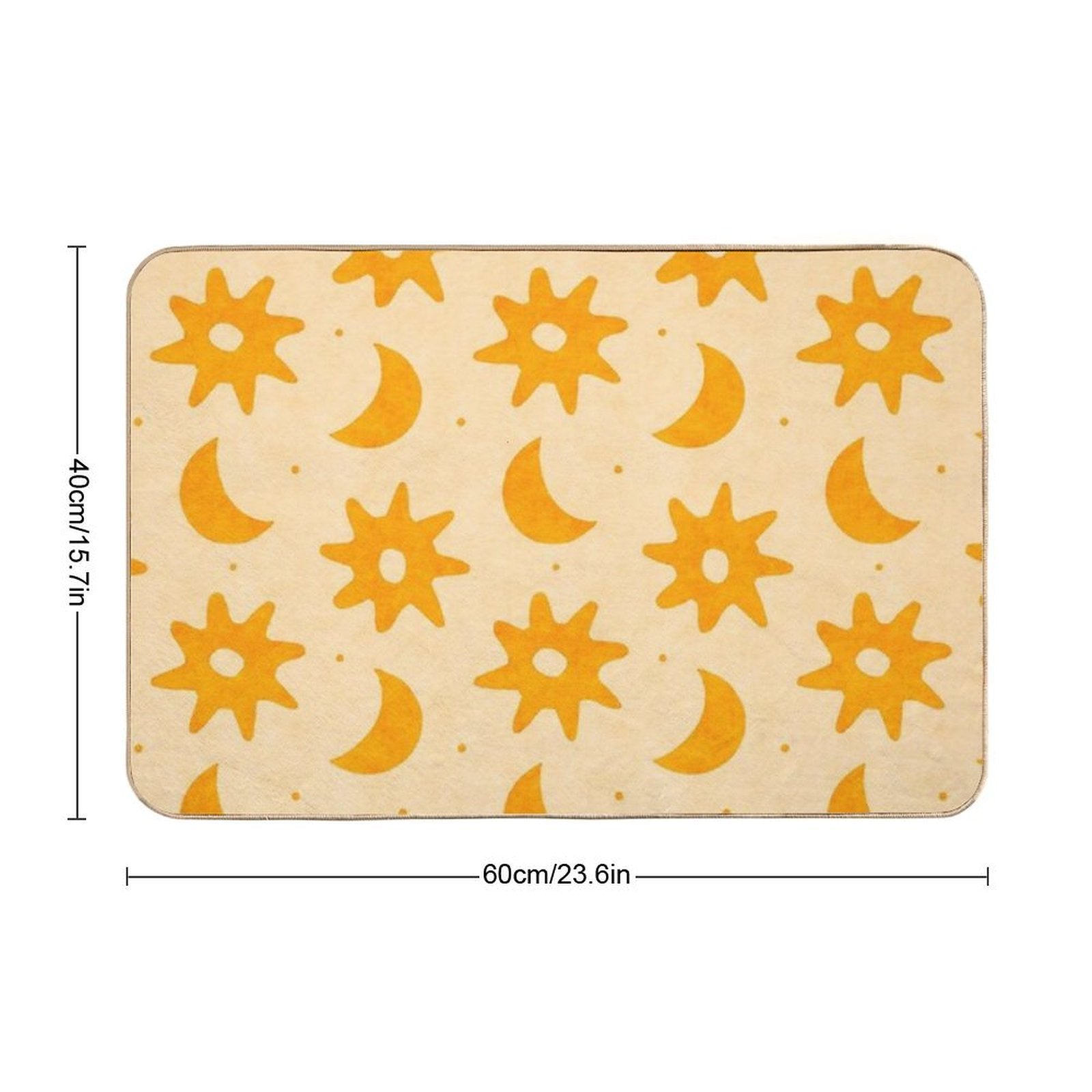 Fun Sun And Moon Orange Textured  Odorless Bath Mat