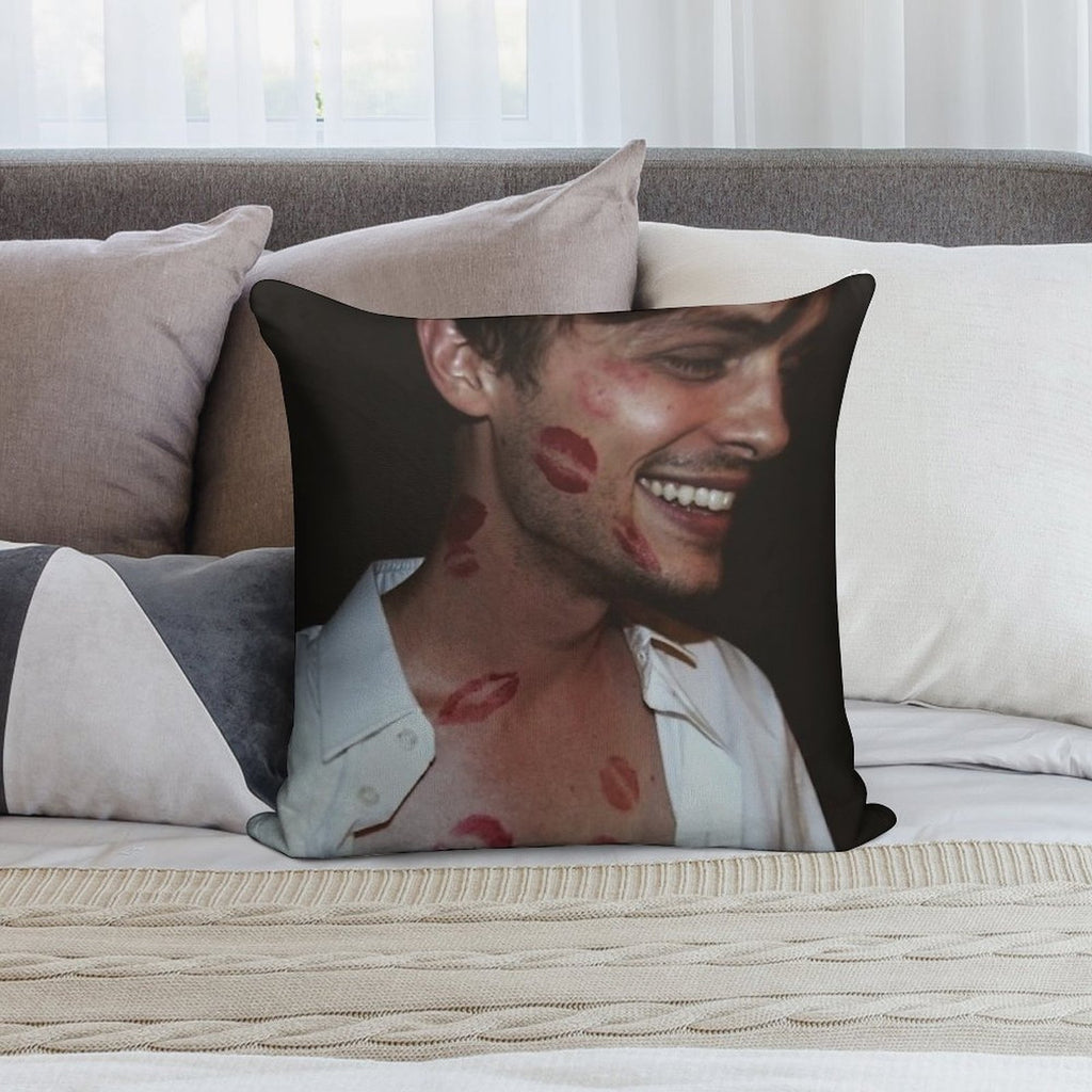 Matthew Gray Gubler Lipstick Stains Soft Skin-Friendly Throw Pillow