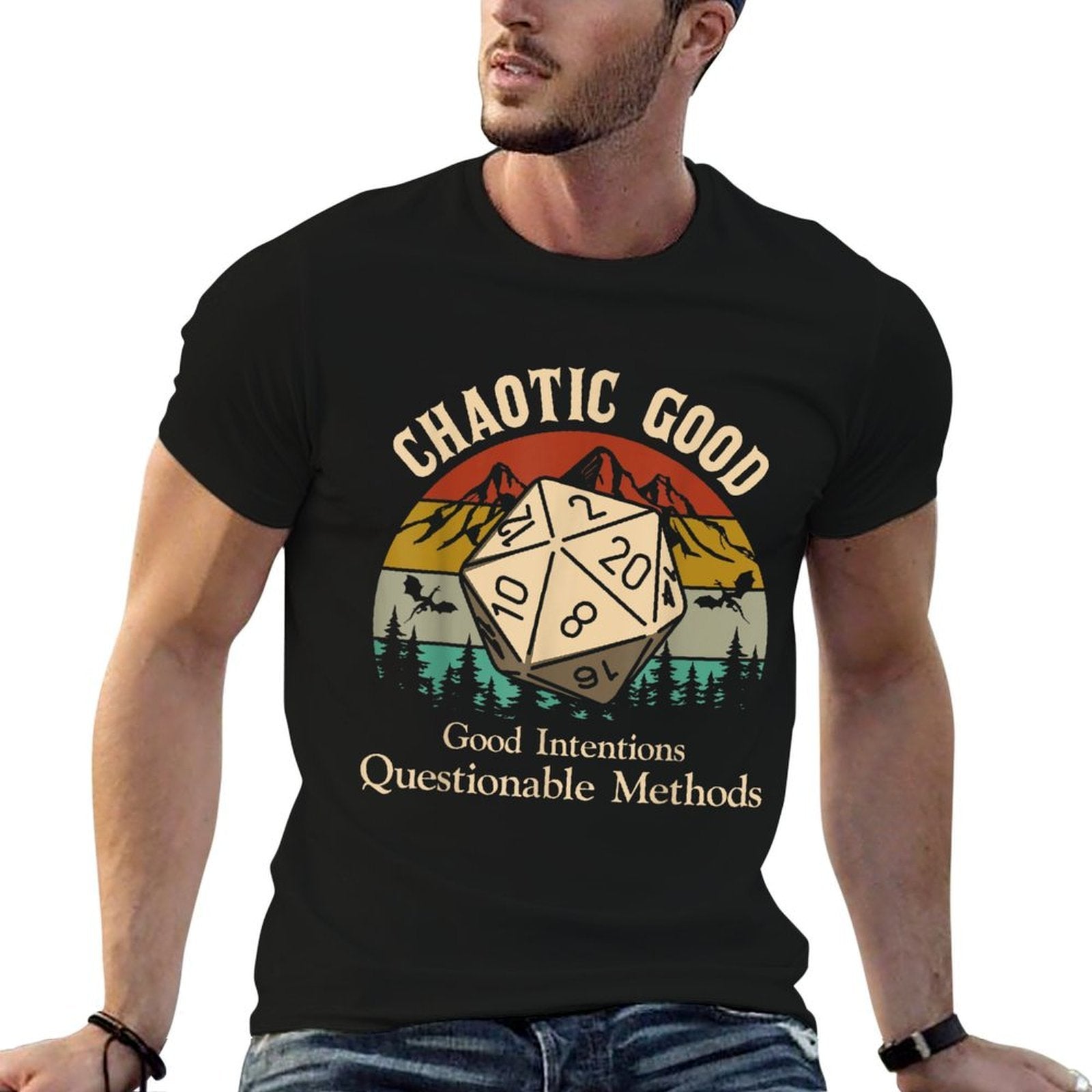 Chaotic Good Intentions Questionable Methods  Lightweight T-Shirt