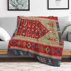 Antique Turkish Carpet Kilim Print Durable Throw Blanket
