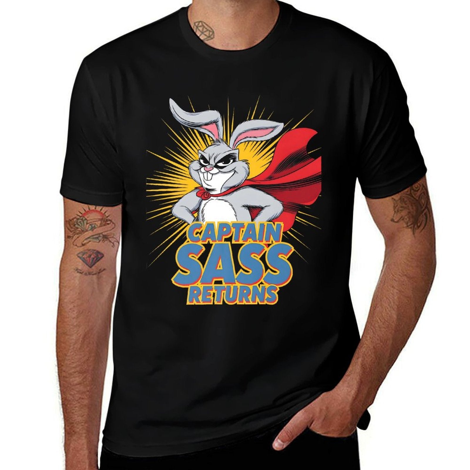 Grumpy Bunny Comic Nerds Superhero Meme Funny Rabbit Premium  Moisture-wicking T-Shirt