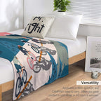 Cycling Race Vintage Art Eco-conscious Throw Blanket