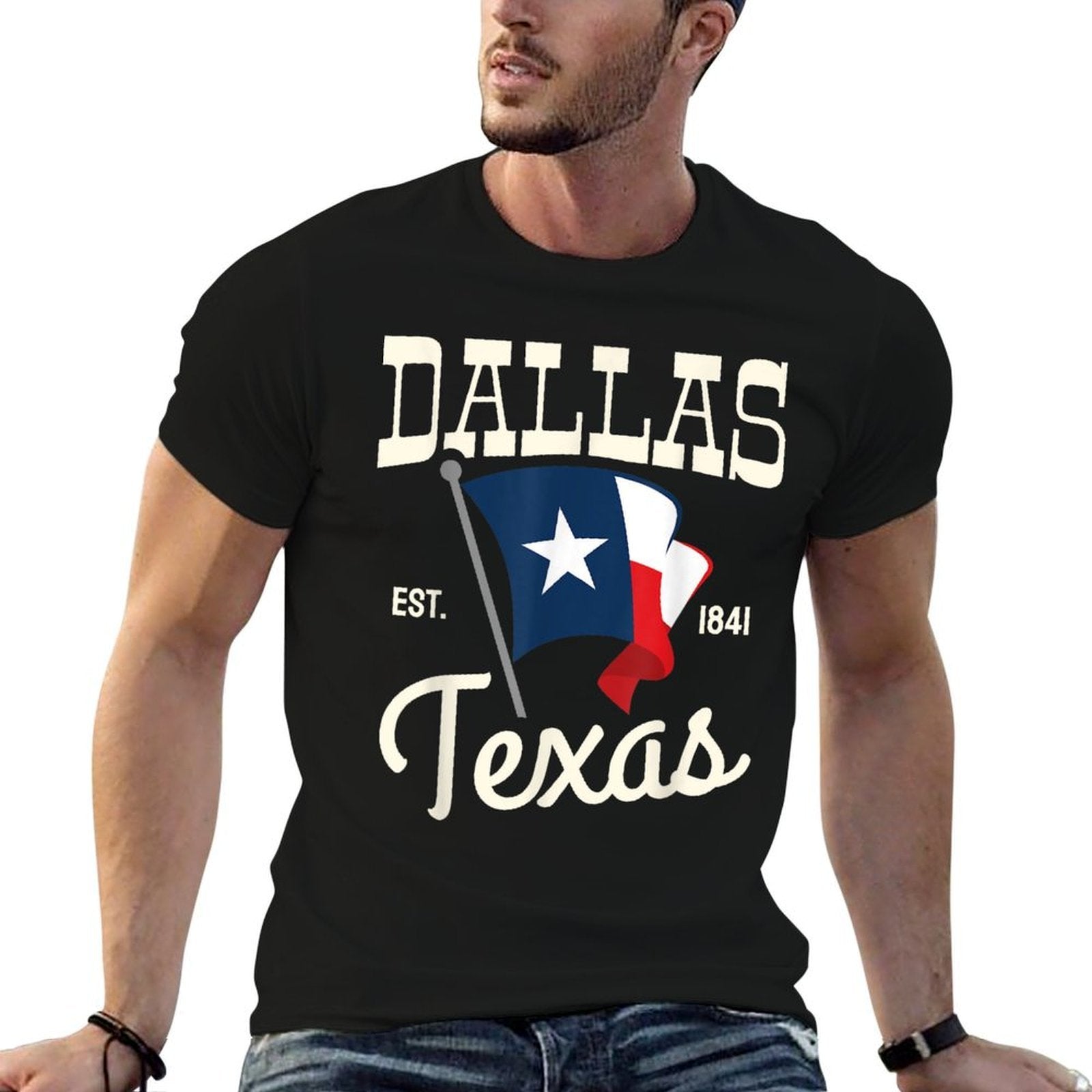 Dallas City Texas Est 1841 Texas State Vintage  Stretchy T-Shirt