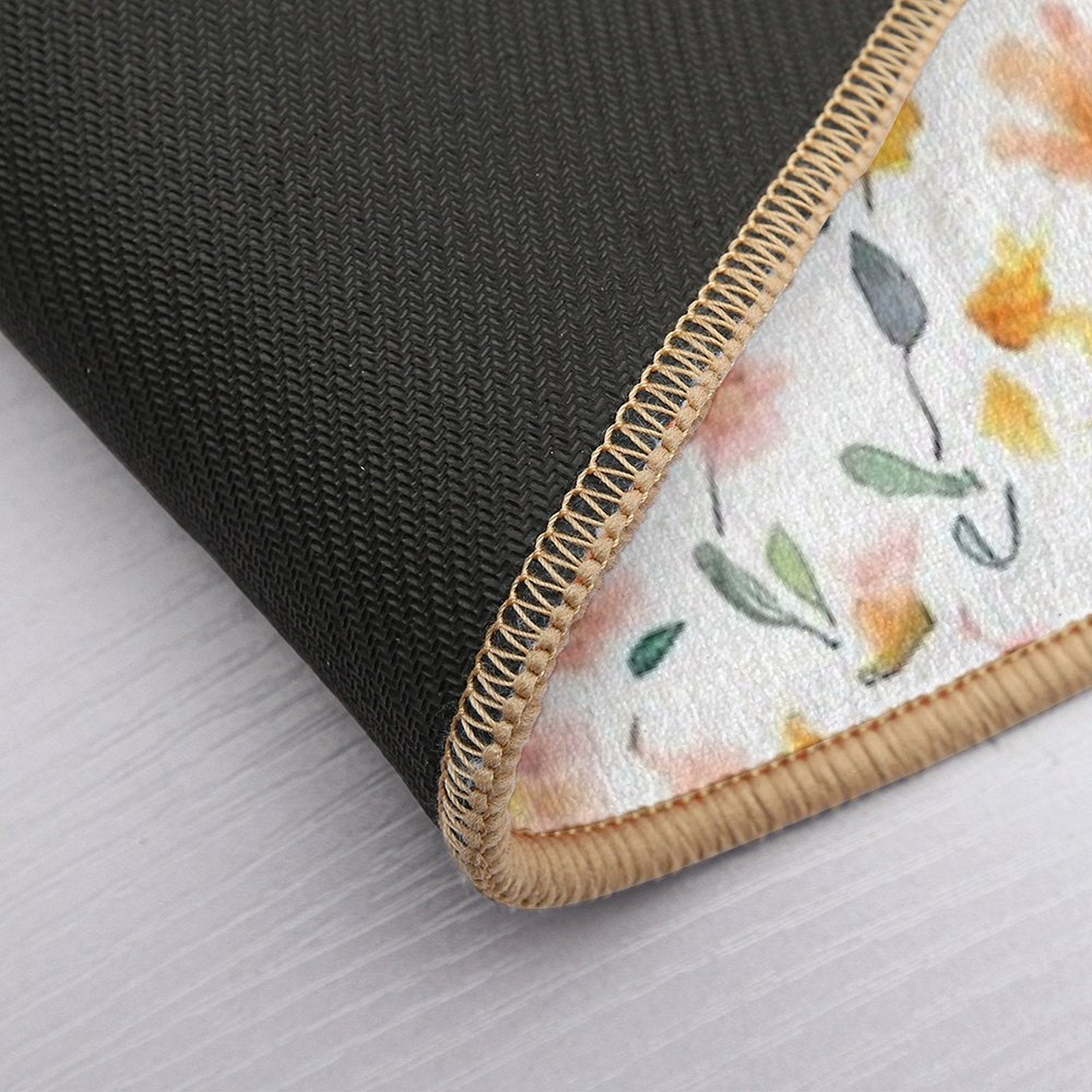 Colorful Summer Watercolor Floral Pattern - Artistic Blossoms Durable Bath Mat