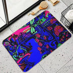 Trippy Black Light  Fade-Resistant Bath Mat