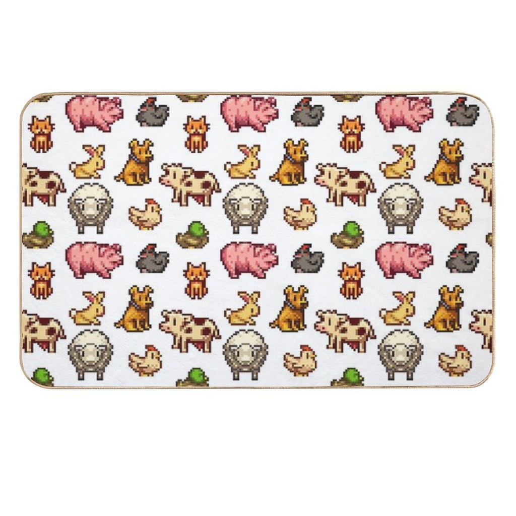 Stardew Valley Animals Durable Bath Mat